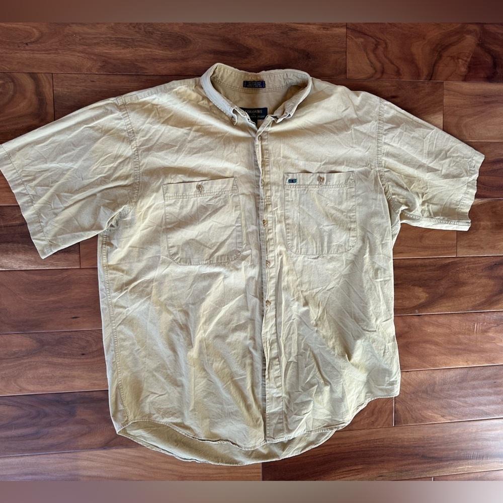 Colours by Alexander Julien Casual Tan Button Up Shirt size Large